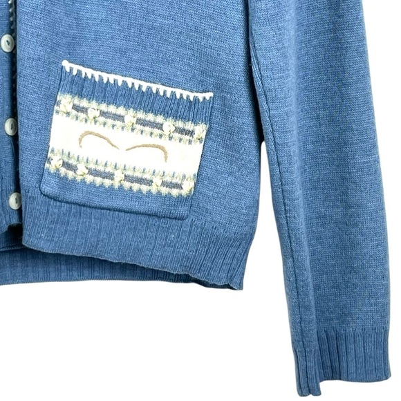 Vintage Y2K Liz Claiborne Lizwear Blue & Cream Wool-blend Sweater Set Size Large - Picture 7 of 15